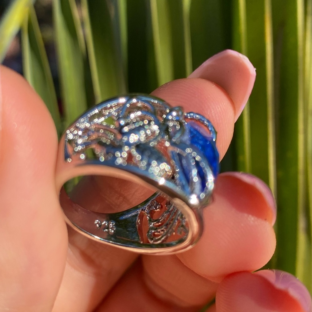 NEW 925  Silver Marquise Cut Blue/Stone Ring - Picture 4 of 14